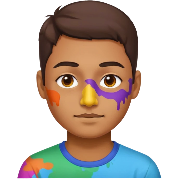 Paint on only nose, half body. emoji