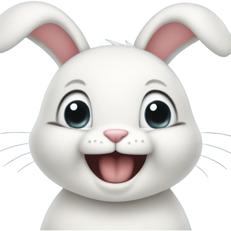 Cute bunny showing teeth emoji