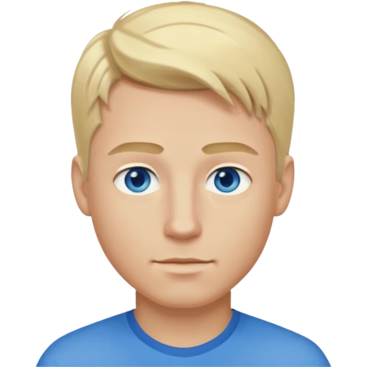 A guy with blonde hair and blue eyes that looks masculine emoji