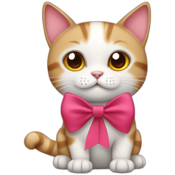 cat wearing bow emoji