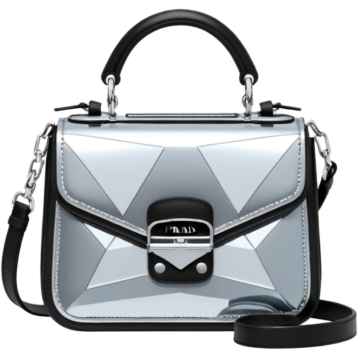  Prada glittery metallic cyberpunk style mini bag  emoji