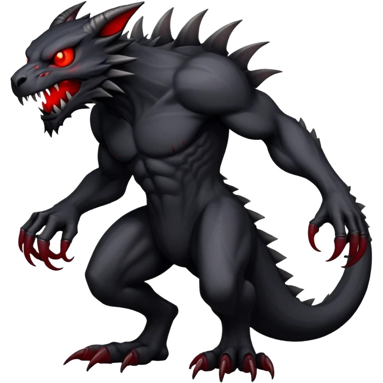  Dark black evil Fakémon-Wickerbeast-creature (full body) emoji