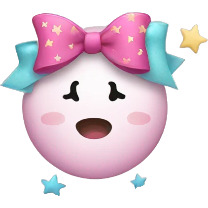 Cute emoji with bows and stars emoji