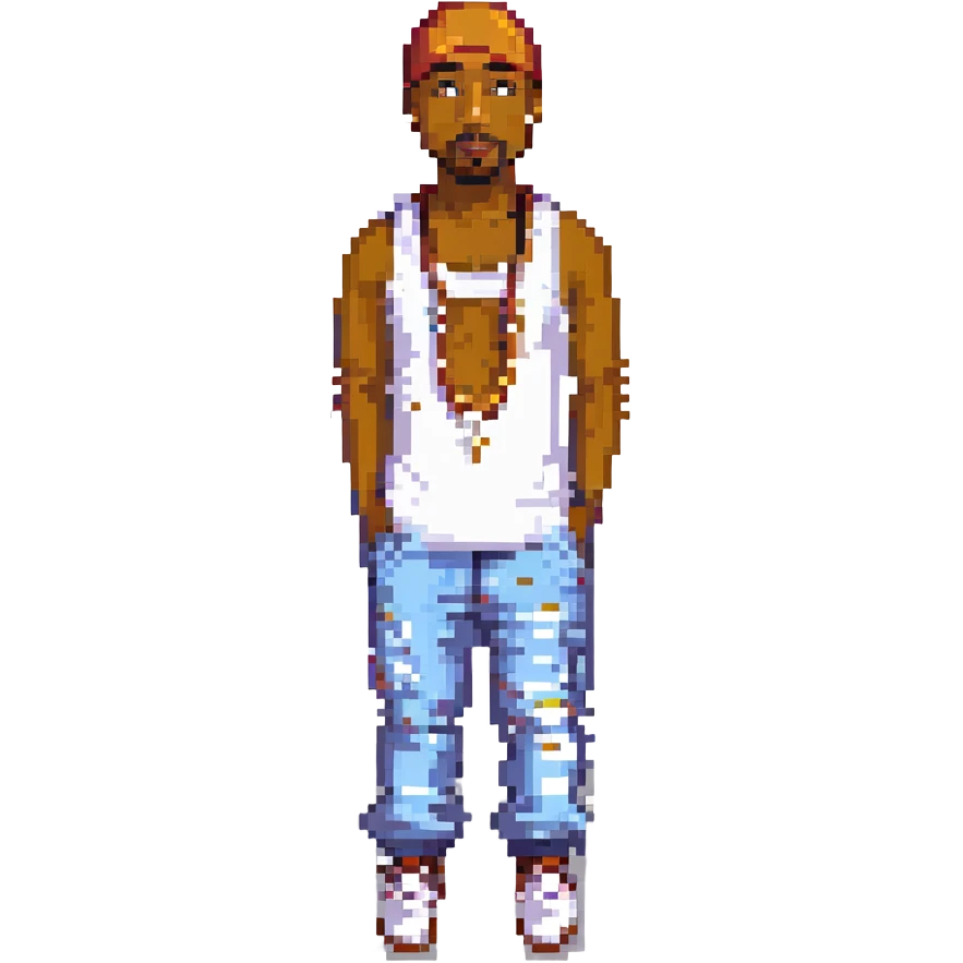 2Pac в полный рост, no background emoji