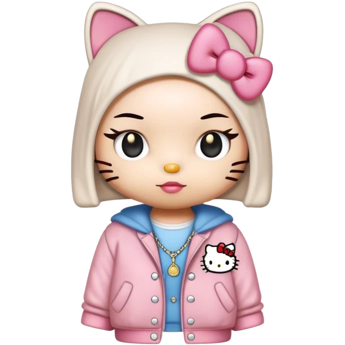 hello kitty with old school clothes emoji