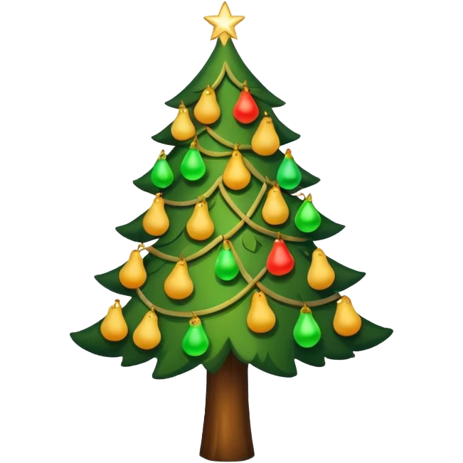 weihnachtsbaum mit birnen statt gugeln die leeuchten emoji