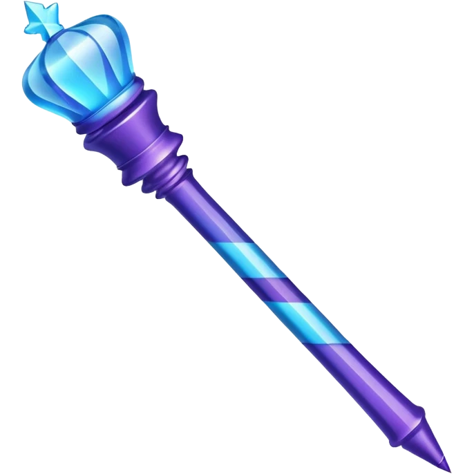 Create a small, visually appealing icon of a magic wand (chess wand style) to represent creativity and artistic design. Use a clean, modern look with glowing accents in purple and blue shades.
 emoji