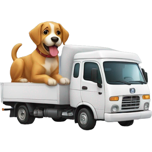 Camion y perro emoji