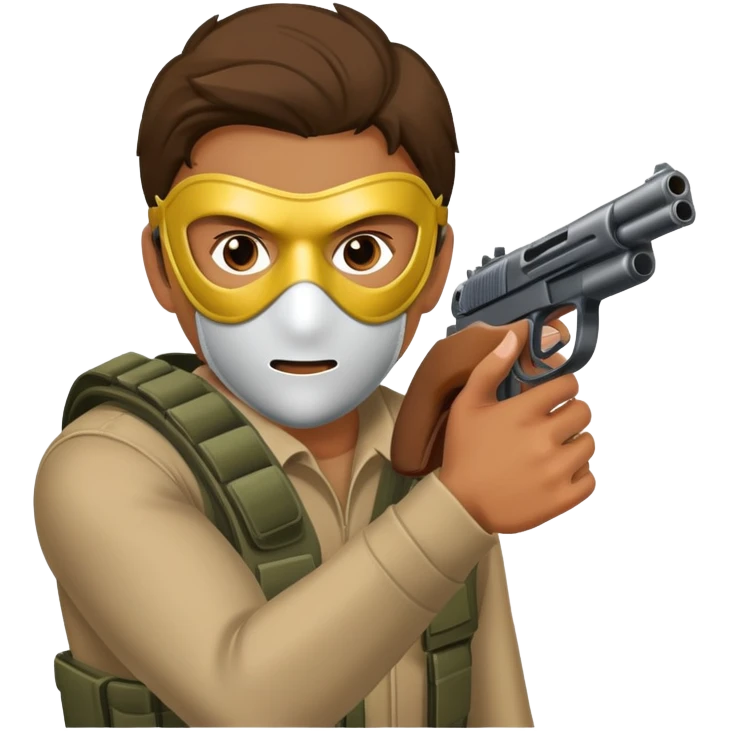 guy in a mask shooting a gun emoji