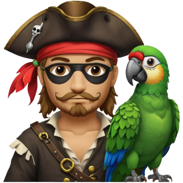 pirate and parrot emoji