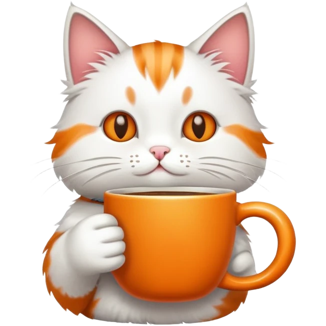 Cat with coffee emoji