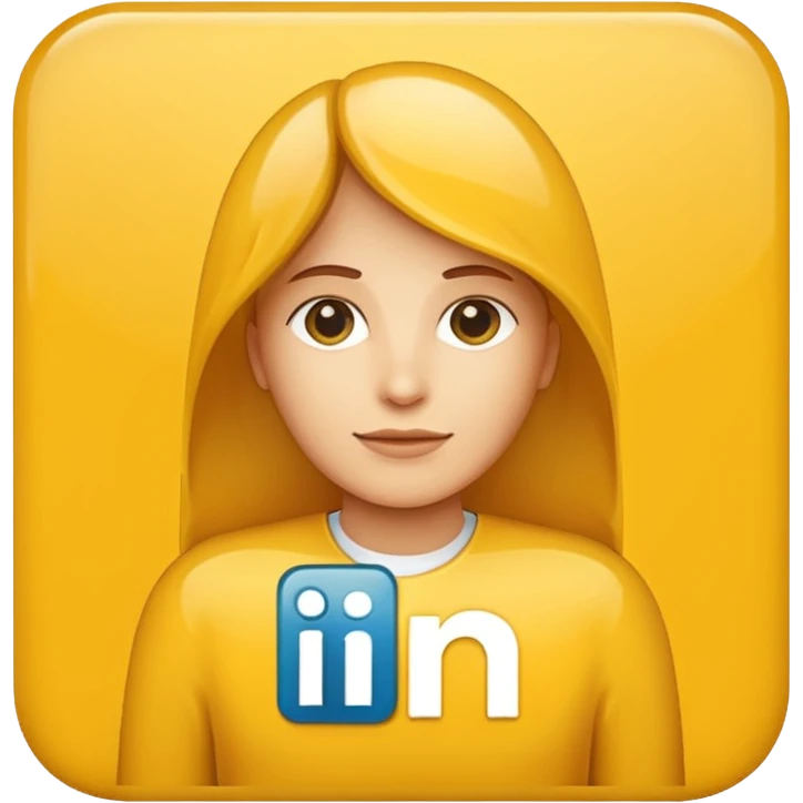 A yellow linkedin logo  emoji