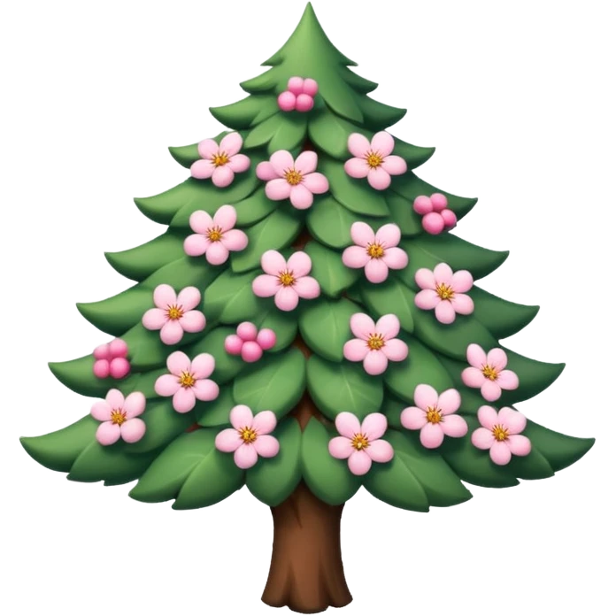 sapin avec fleurs de cerisier emoji