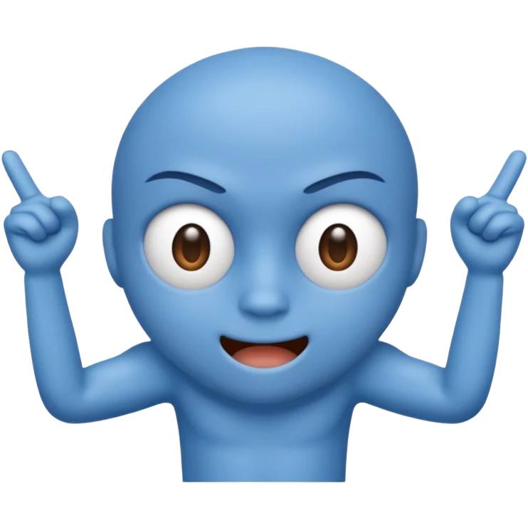 A blue gigachad doung mewing  emoji