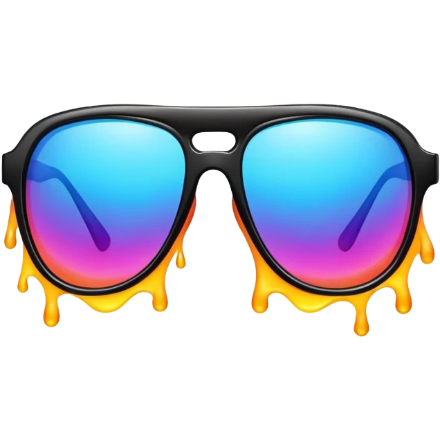 melting sunglasses with radiation waves emoji