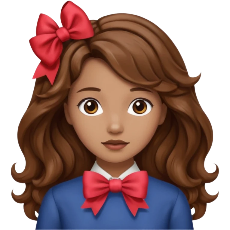 Emoji femme de dos cheveux ondulés brun avec noeud dans les cheveux  emoji
