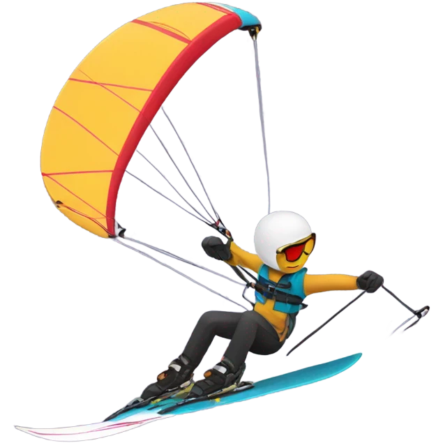 Skiing while kite boarding emoji