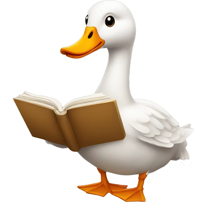 goose holding a book emoji