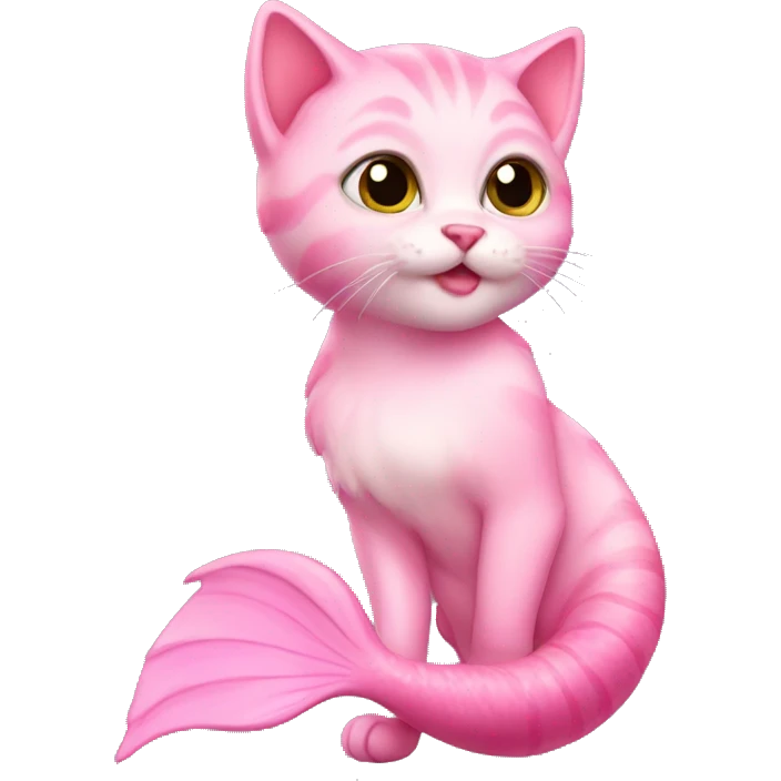 Pink Kitten mermaid emoji