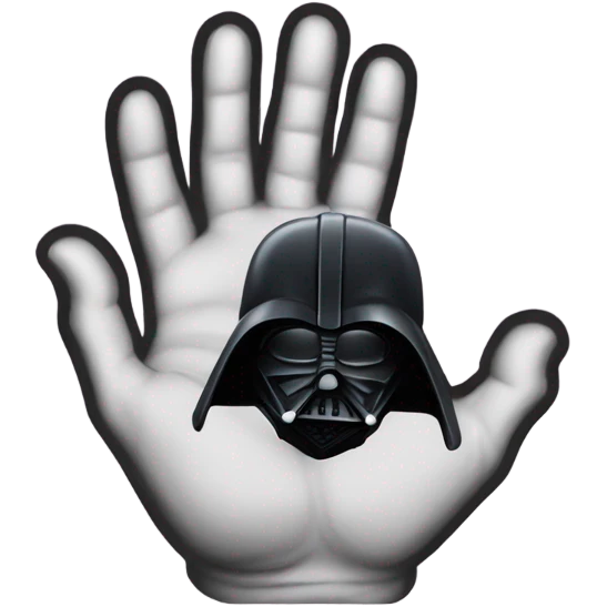 Top of a hand with darth vader tattoo emoji