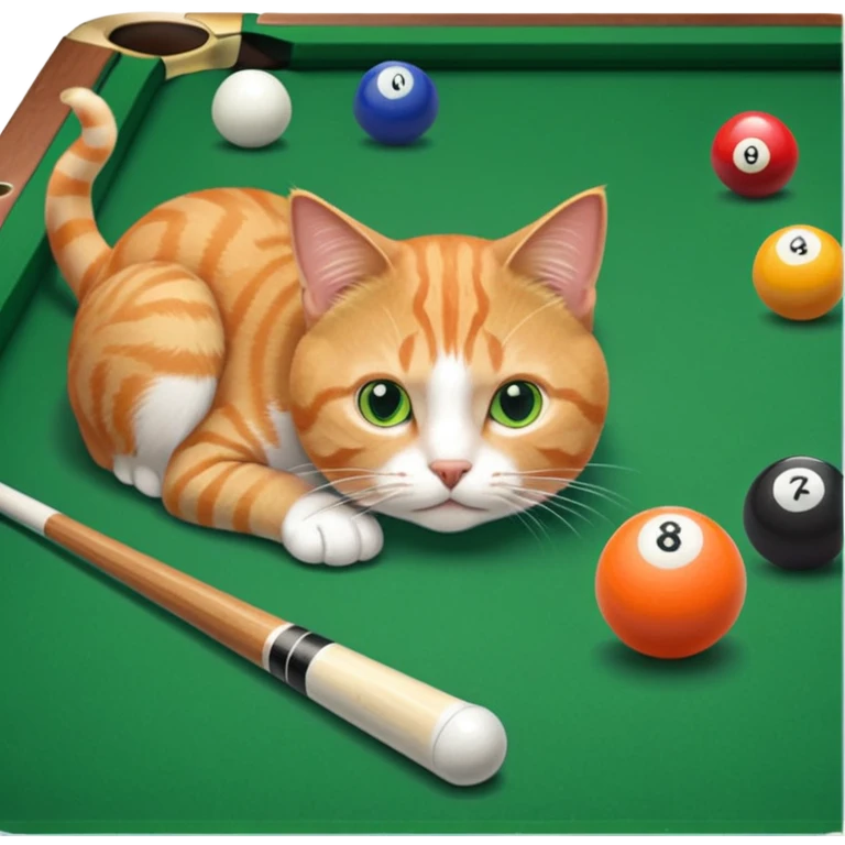 cat playing billiards emoji