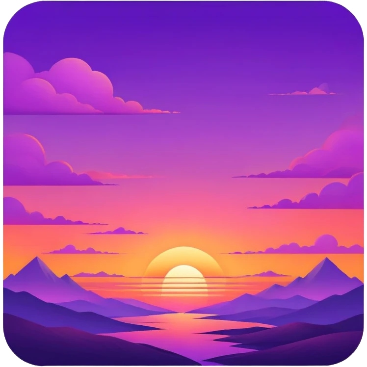 Epic beautiful orange-purple sunset dusk dawn sunrise gradient colorful sky aesthetic scenery scene full image  emoji
