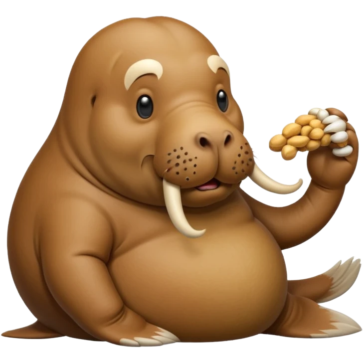 Walrus holding peanuts emoji