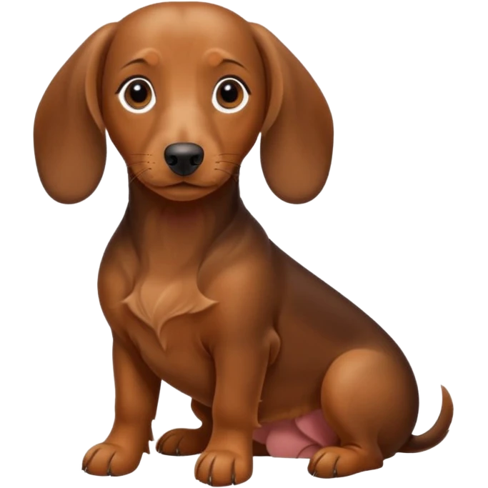 Dachshund getting groomed emoji
