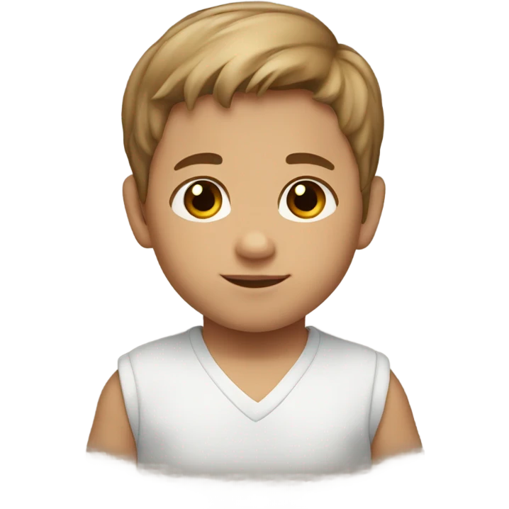 A baby boy ligh brown hair and brown eyes emoji