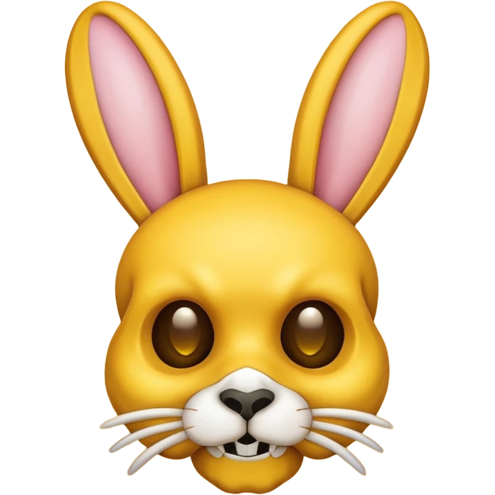 skull and bones yellow with rabbits ears emoji