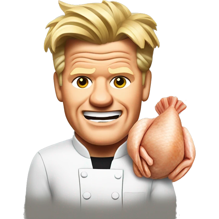 gordon ramsay with raw chicken emoji