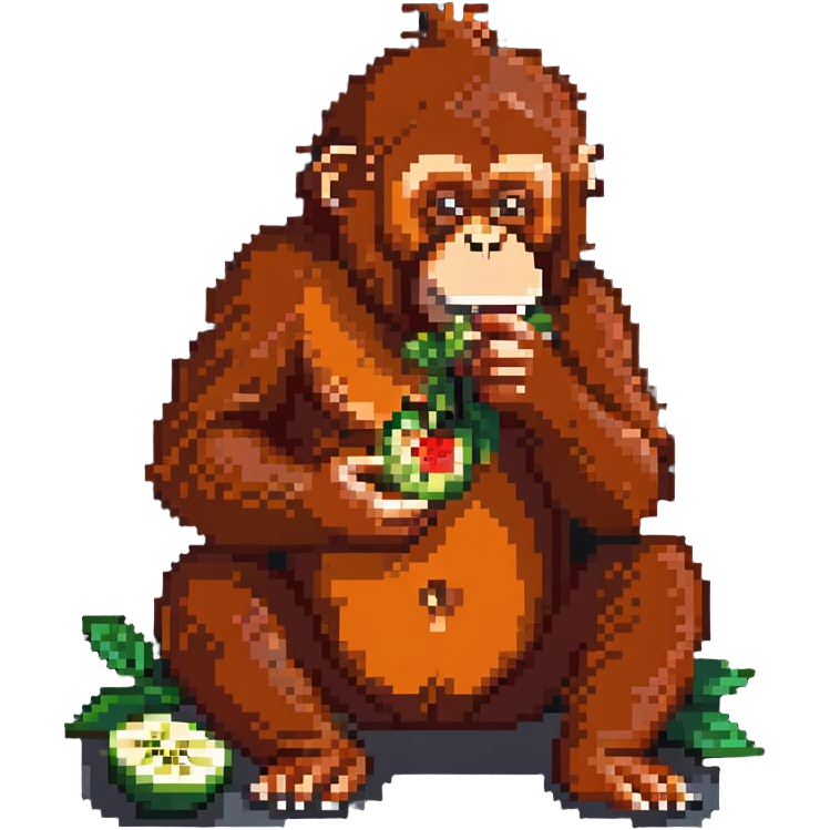 orangutan eating fruit emoji