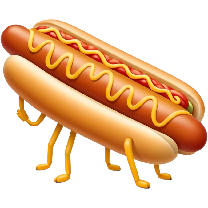 Hotdog with legs and arms emoji
