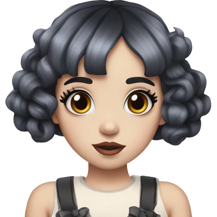 Melanie Martinez with black & white hair emoji
