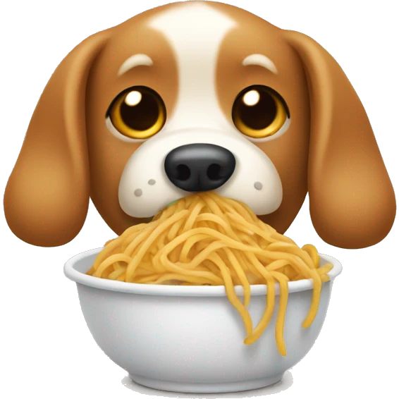 dog eating spaghetti emoji