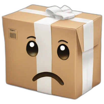 sad parcel with white tape emoji