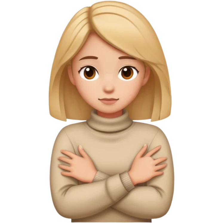 Girl crossing arms around neck emoji