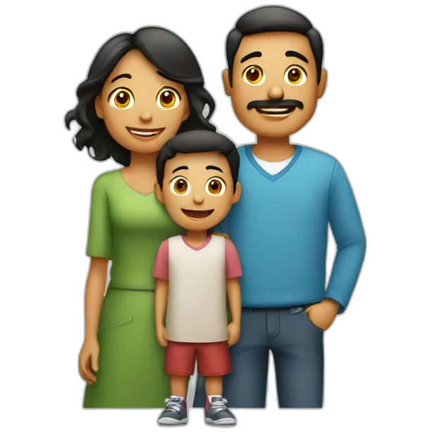 Familia con un niño de dos años  emoji