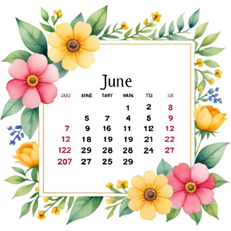 June calendar art emoji