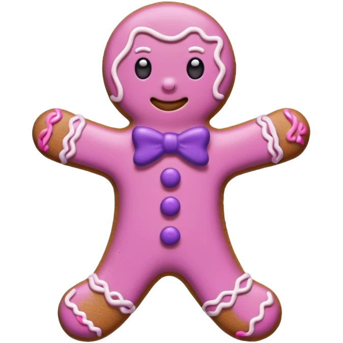 A gingerbread man cute pink and purple super cute and arty  emoji