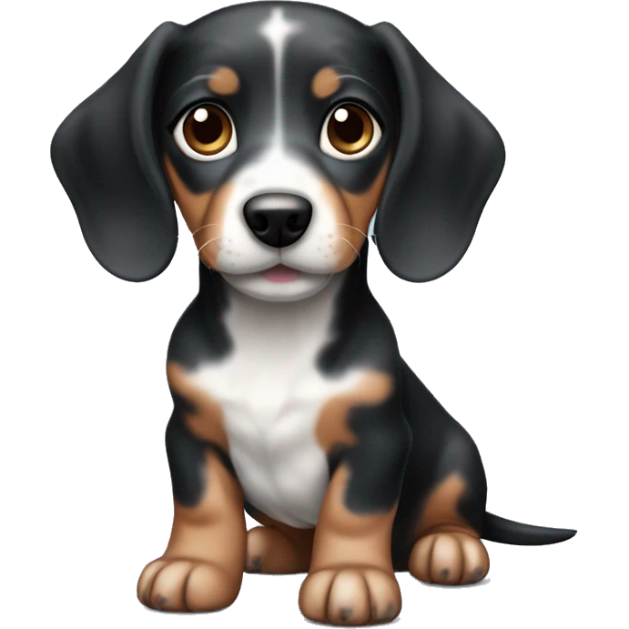Black merle dachshund puppy emoji