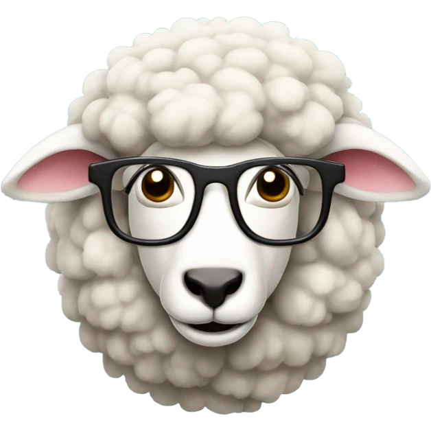 Sheep with glasses emoji