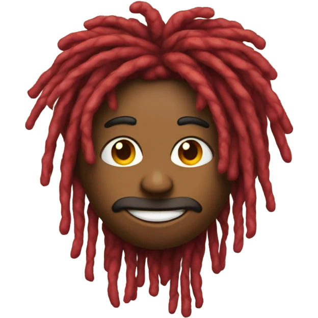Red heart emoji with dreads on it emoji