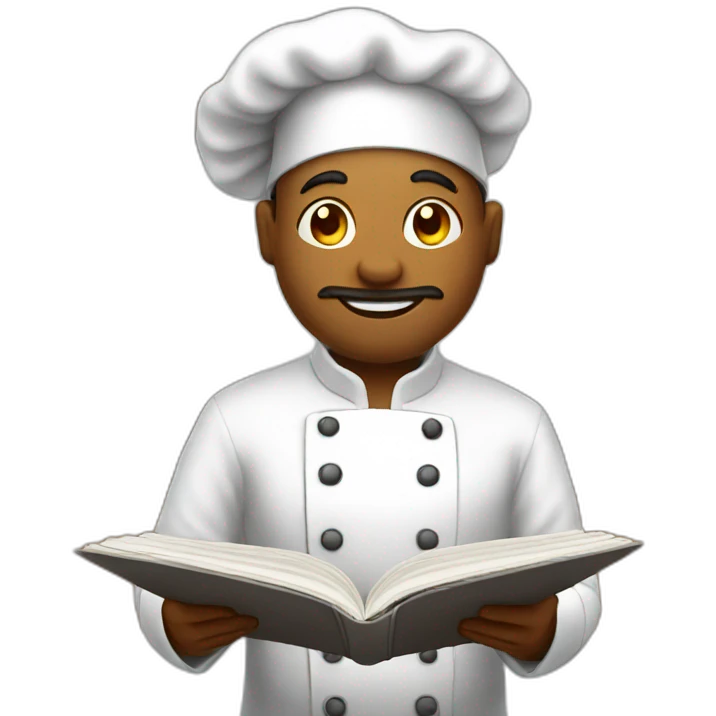 chef reading recipe book emoji