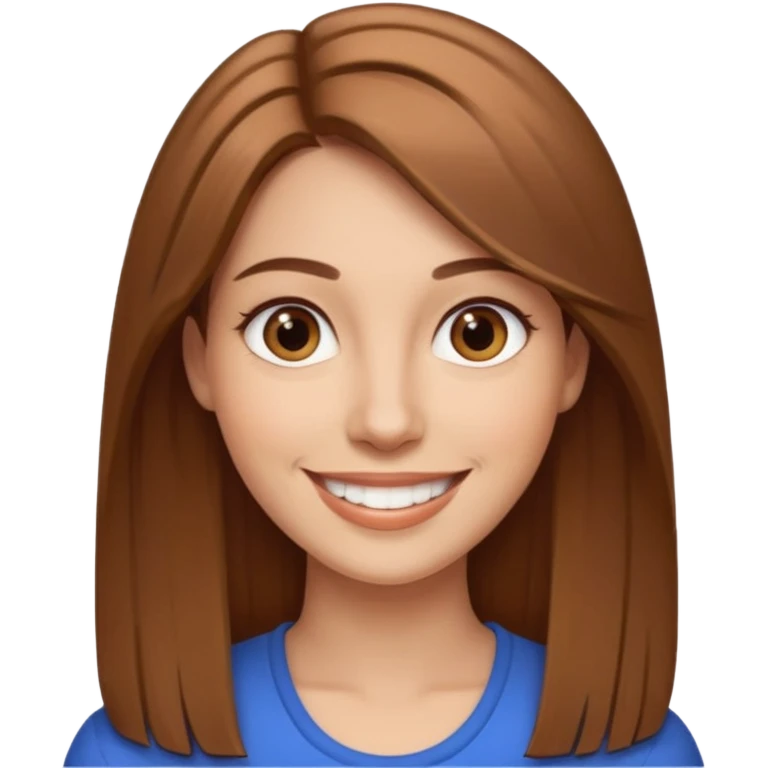 30 yr light brown hair long straight hair, brown eyes, big smile emoji