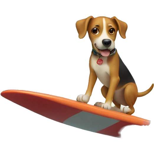 A dog surfing  emoji