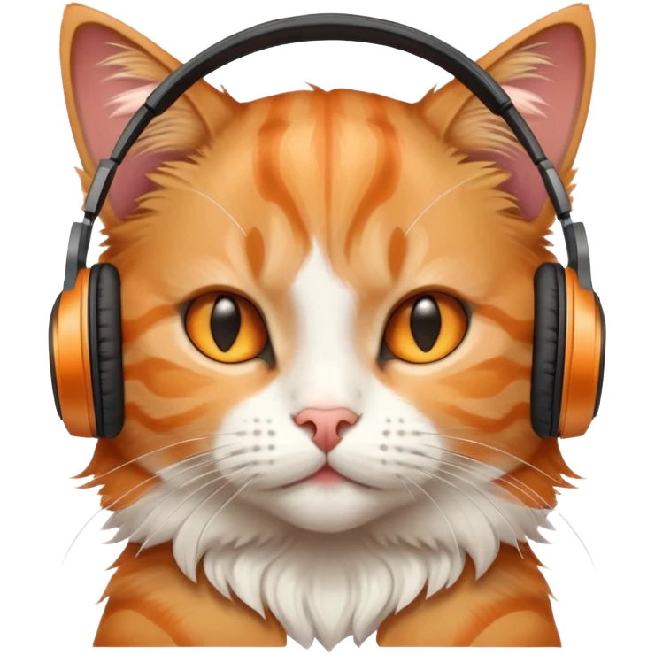 Cat wearing headphones emoji