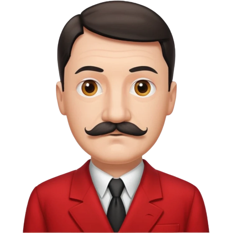 hitler with mustache and red suit emoji