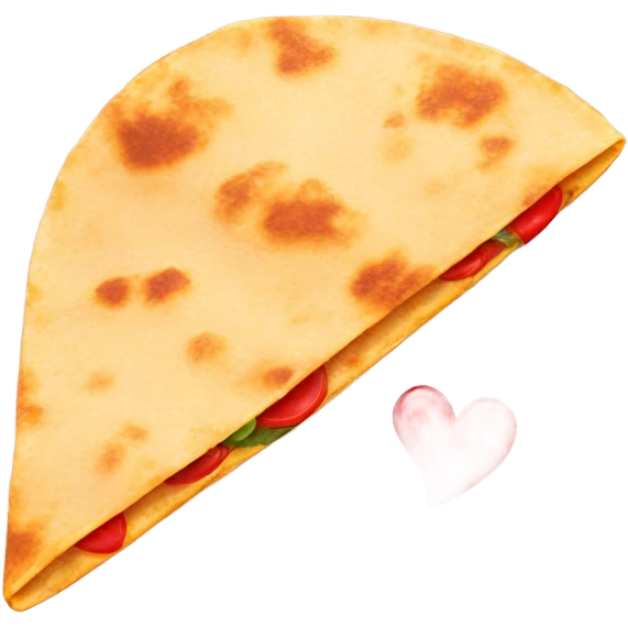 Quesadilla with a heart emoji