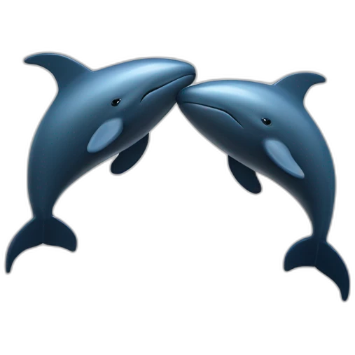 deux baleines qui font un calin et forme un  coeurscalin emoji